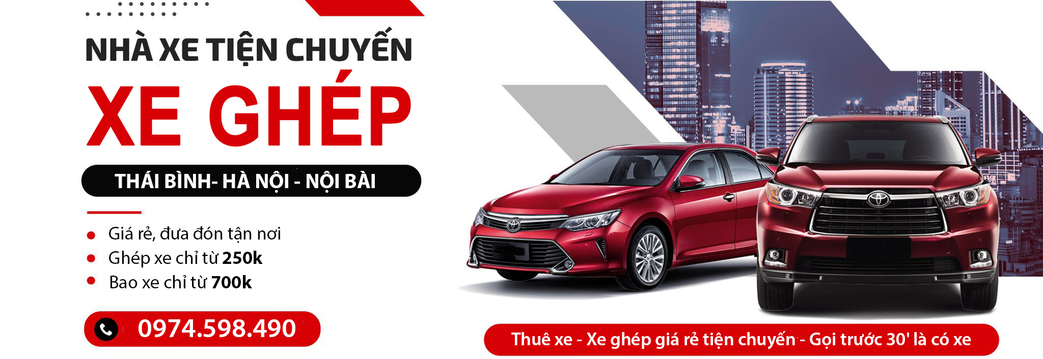 Xe ghép tiện chuyến Thái Bình